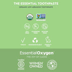 Essential Oxygen BR Certified Organic Toothpaste – Peppermint, 4oz (2 Pack)