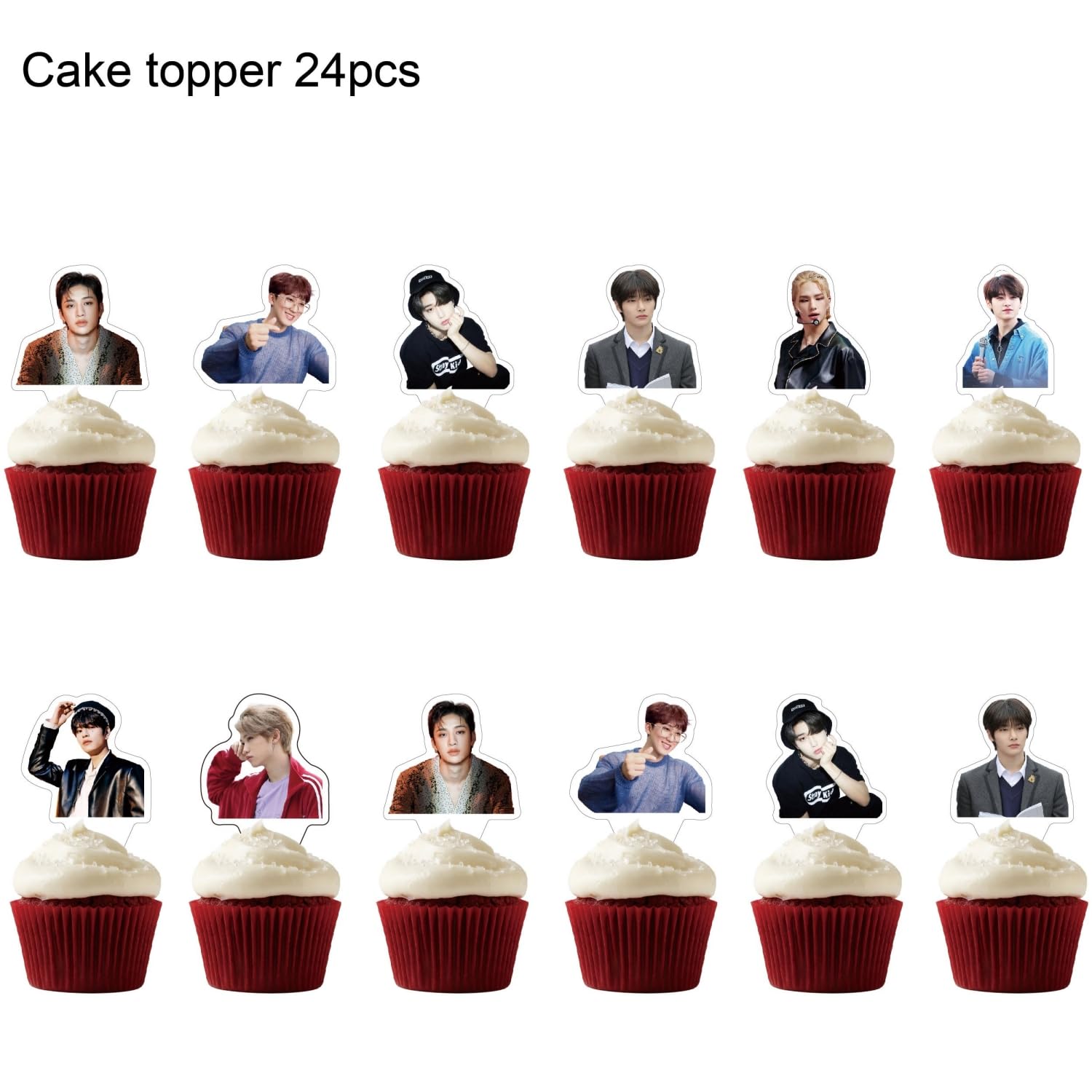 etel Like Stray Kids 5 Star Party Decorations – Banner, Cake Topper, Balloons & Cupcake Toppers