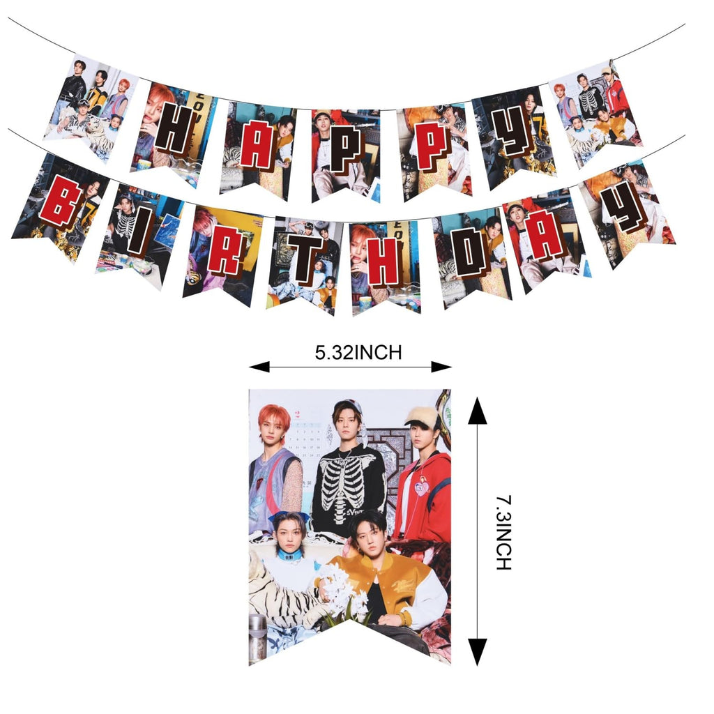 etel Like Stray Kids 5 Star Party Decorations – Banner, Cake Topper, Balloons & Cupcake Toppers