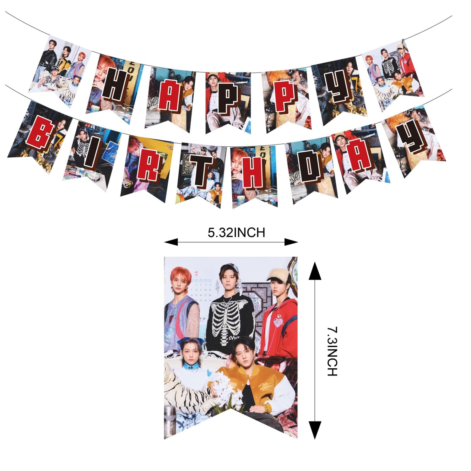 etel Like Stray Kids 5 Star Party Decorations – Banner, Cake Topper, Balloons & Cupcake Toppers