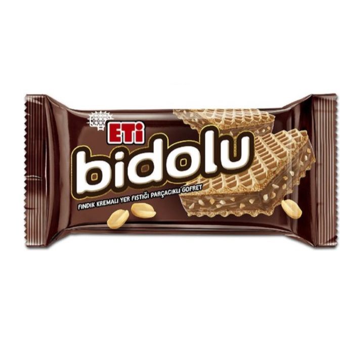 Eti Bidolu Hazelnut Cream Wafer with Peanut Pieces, 36g Snack Pack