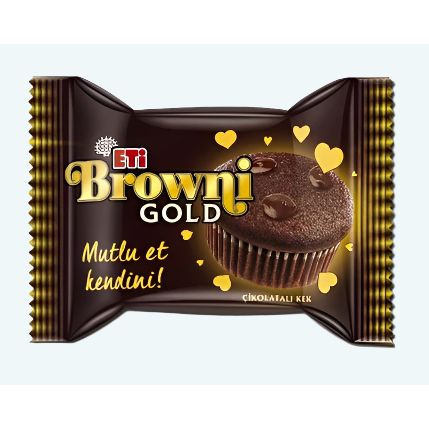 Eti Browni Gold Chocolate Coated Mini Cake with Sauce, 45g Single Pack