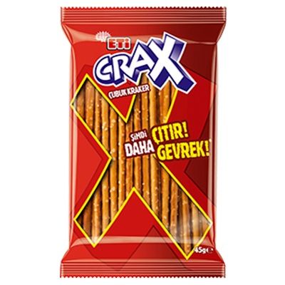 Eti Crax Plain Salty Stick Crackers Snack Pack 45g