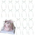 Etwgbaby 20 Pcs White Bow Cupcake Toppers – Bowknot Picks for Cakes, Desserts, Bridal & Baby Showers, Weddings & Parties