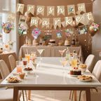 EUOYUFO Fresh Off The Market Burlap Banners – Bridal Shower Decor