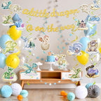 EUOYUFO Dragon Baby Shower Decorations - A Little Dragon is On The Way Banner & Hanging Swirls