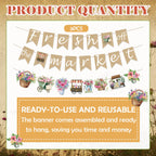 EUOYUFO Fresh Off The Market Burlap Banners – Bridal Shower Decor