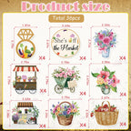 EUOYUFO 36Pcs Fresh Off The Market Bridal Shower Cupcake Toppers – Rustic Farmers Market Decor