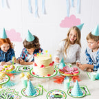 EUOYUFO 96Pcs Trash Truck Party Set — Plates, Napkins & Forks for 24 Guests