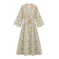 Printed High-Waist Maxi Dress | Long Sleeve Elegant Dress