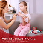 EVERLIT CARE Pocket-Aid Mini First Aid Kit — Compact 50‑Item Hard-Shell Case for Travel, Home, Office