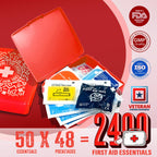 EVERLIT CARE Pocket-Aid Mini First Aid Kit — Compact 50‑Item Hard-Shell Case for Travel, Home, Office