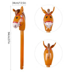 EverMARKET 12-Pack Inflatable Stick Horse Head 38in Brown – Party Props