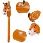 EverMARKET 12-Pack Inflatable Stick Horse Head 38in Brown – Party Props