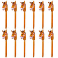 EverMARKET 12-Pack Inflatable Stick Horse Head 38in Brown – Party Props
