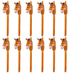 EverMARKET 12-Pack Inflatable Stick Horse Head 38in Brown – Party Props