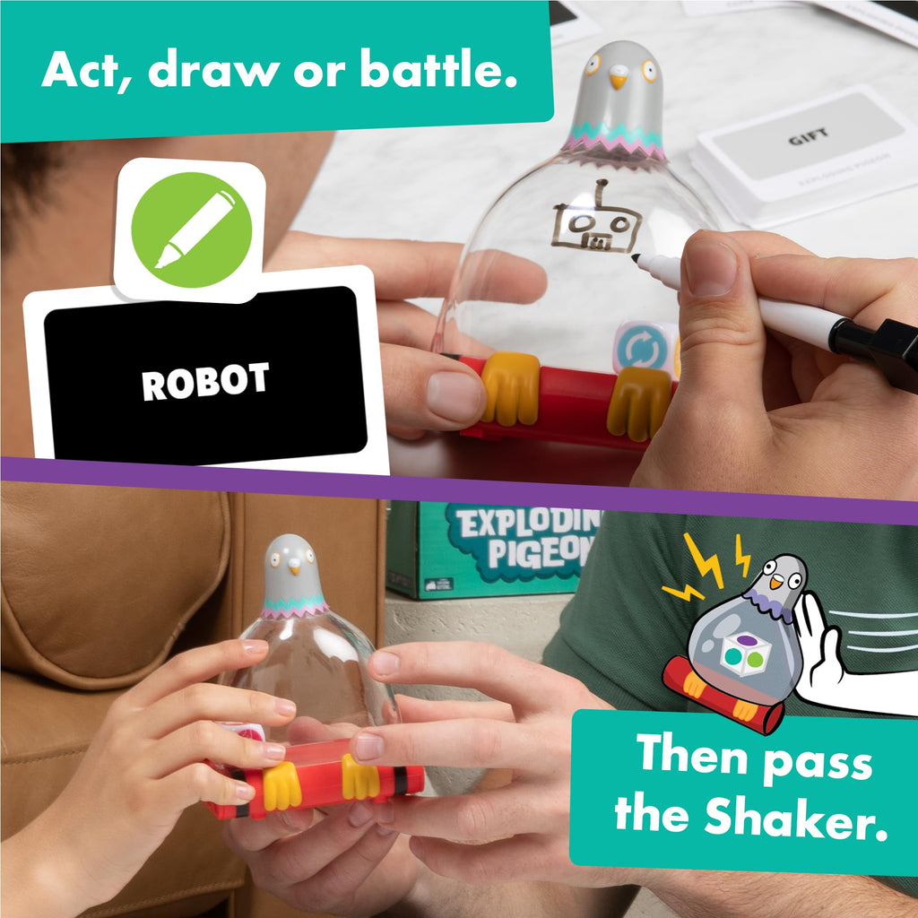 Exploding Kittens Exploding Pigeon – Fast-Paced Family Party Game for All Ages