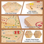Extguds 20 Inch Wahoo Board Game – 2-in-1 Marble Strategy with Storage for 4-6 Players