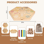 Extguds 20 Inch Wahoo Board Game – 2-in-1 Marble Strategy with Storage for 4-6 Players