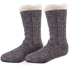 Sock Stack Extra Warm Men's Thermal Chunky Slipper Socks With Non Slip Grips Sherpa