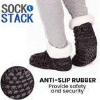 Sock Stack Extra Warm Men's Thermal Chunky Slipper Socks With Non Slip Grips Sherpa