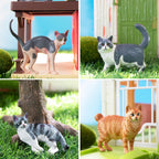 EYSCOTA 12PCS Cat Figurines - Realistic PVC Cat Toys, Cake Toppers & Kids Gift