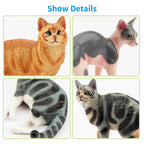EYSCOTA 12PCS Cat Figurines - Realistic PVC Cat Toys, Cake Toppers & Kids Gift
