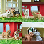 EYSCOTA 12PCS Dog Figurines – Hand-Painted Mini Puppy Set for Play, Cake Toppers & Gifts