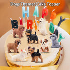 EYSCOTA 12PCS Dog Figurines – Hand-Painted Mini Puppy Set for Play, Cake Toppers & Gifts