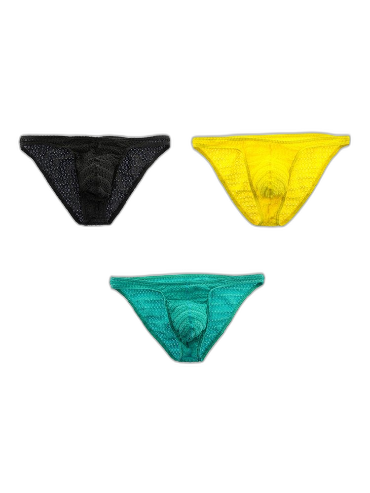 3-pack Men's Low-rise Sexy Mesh Lace Briefs