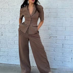 Top And Trousers Suit Slim Fit Waist