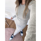 Women's Pure Color Minimal Versatile Tight Long Sleeve Narrow Dress