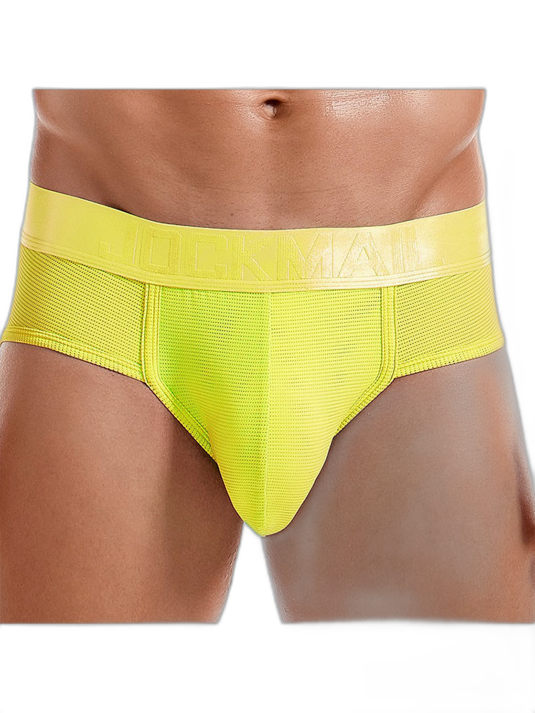 Men's Solid Color Mesh Breathable Sports Fitness Briefs
