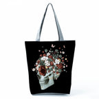 Portable Large Capacity Skull Printed Handbag
