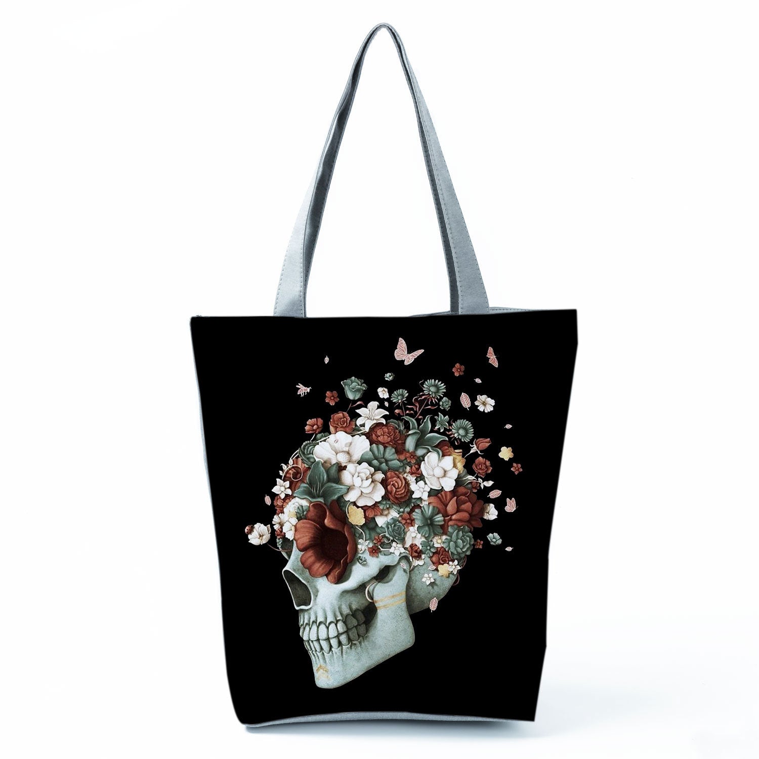 Portable Large Capacity Skull Printed Handbag