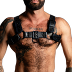 ruff GEAR RAW  Leather Bulldog Harness Black Royal