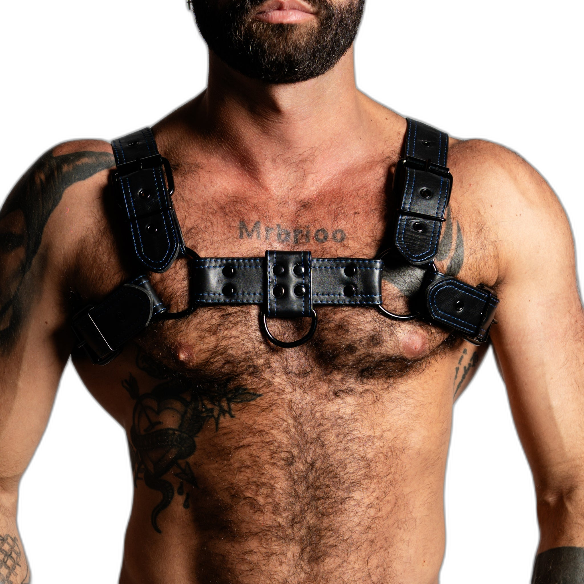 ruff GEAR RAW  Leather Bulldog Harness Black Royal