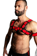 ruff GEAR Bold Leather Bulldog Harness Red