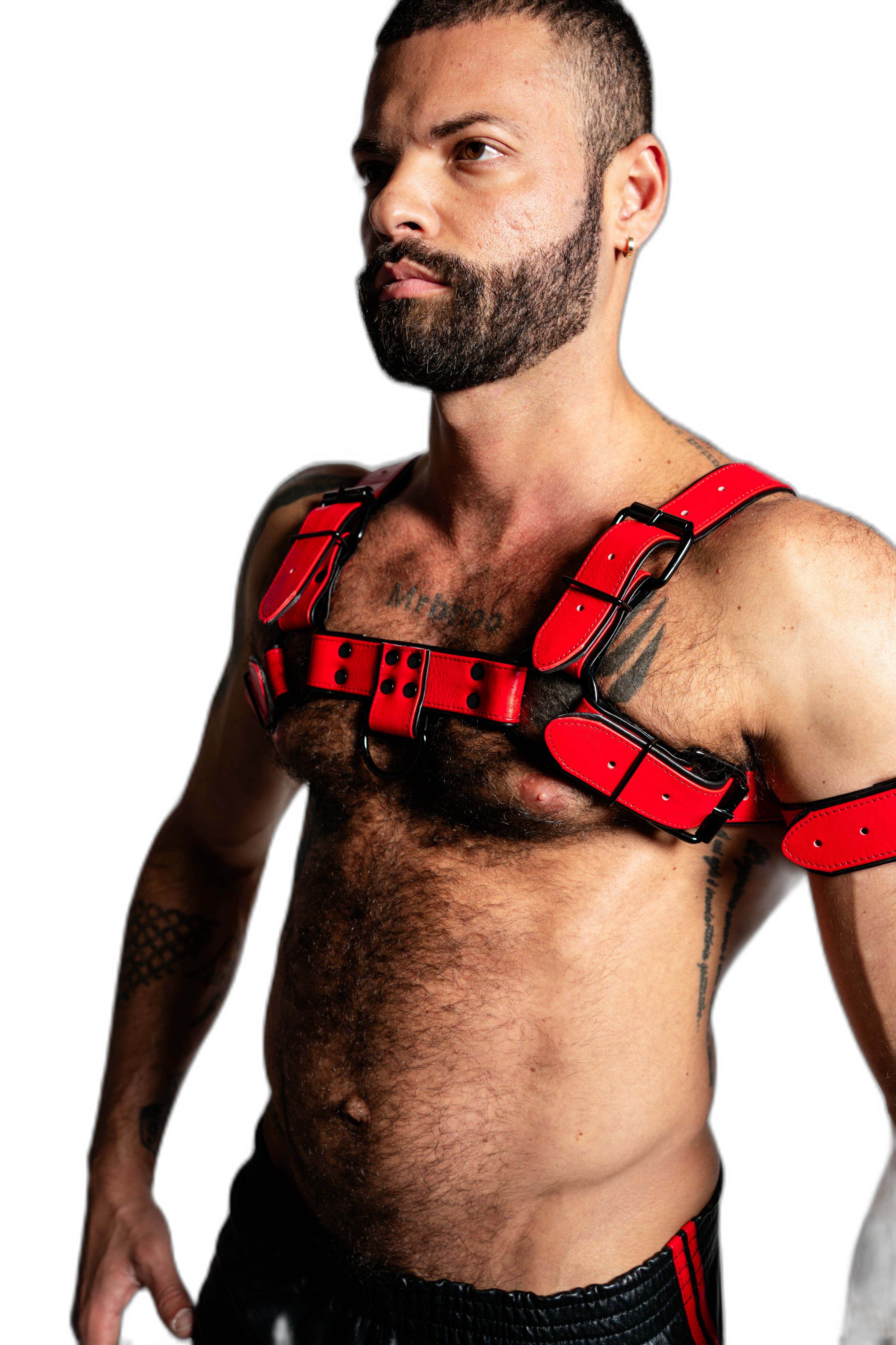 ruff GEAR Bold Leather Bulldog Harness Red