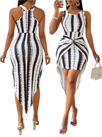 Women's Elegant Striped Stylish, Printed Casual Dress