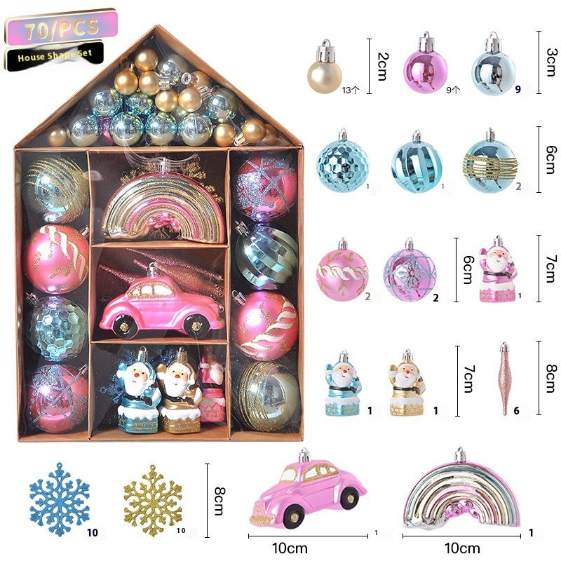 Christmas Decorations 6CM Painted PET