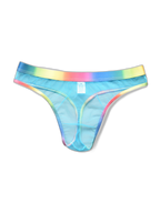 3-pack Men's Rainbow Trim Sheer Mesh Thong