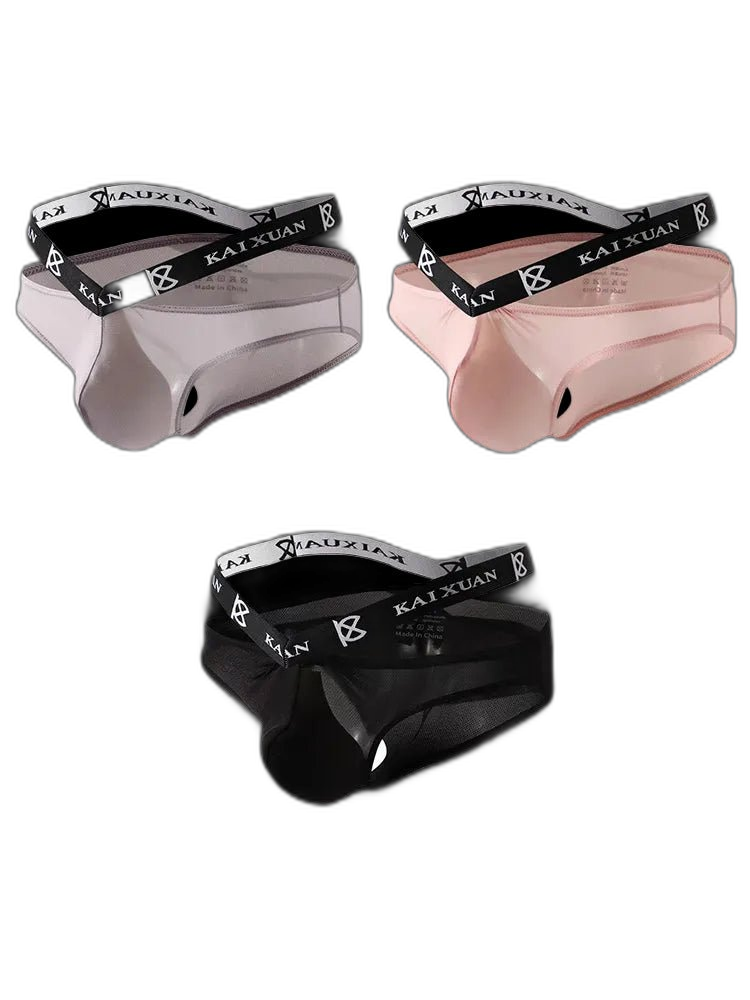 3 Pack Dual Waistband Mesh Stretch Briefs