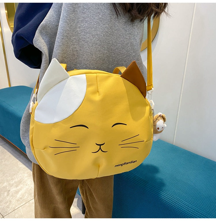 Women's Shoulder Bag New Personalized Fashion Handbag Cartoon Cat Messenger Bag Female Japanese Canvas Bag