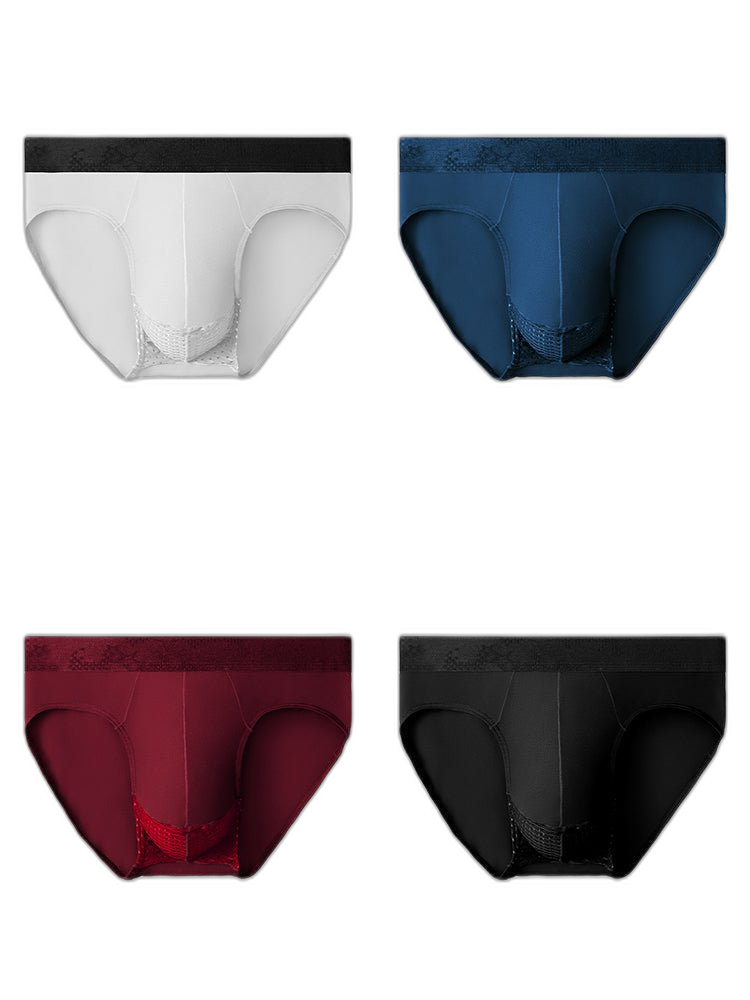4 Pack Men's Comfortable Thin Pouch Breathable Mesh Briefs