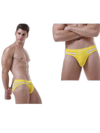 3 Pack Men's Mid-Rise Cotton Striped Briefs