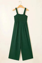 Smocked Square Neck Wide Leg Jumpsuit Women UK