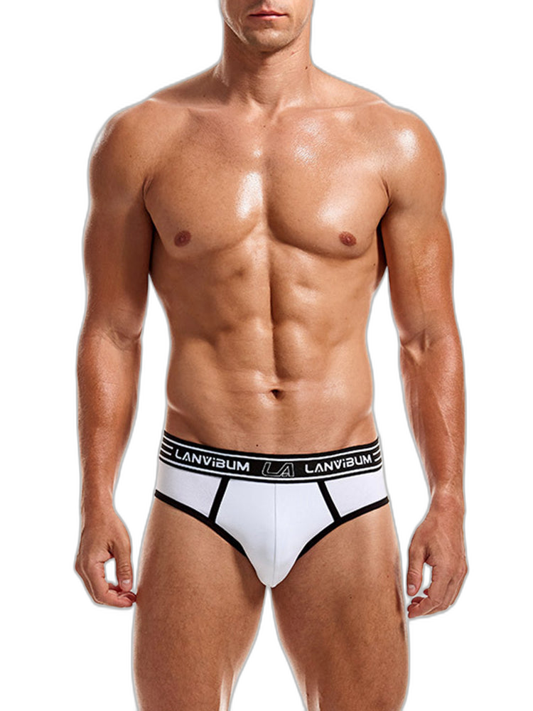 Men’s Spliced Color Pouch Briefs