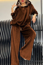 Loose Casual Two-piece Suit Leopard Print Hoodie And Pants Suit For Women