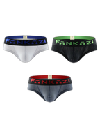 3 Pack Men's Striped U-Pouch Breathable Casual Briefs